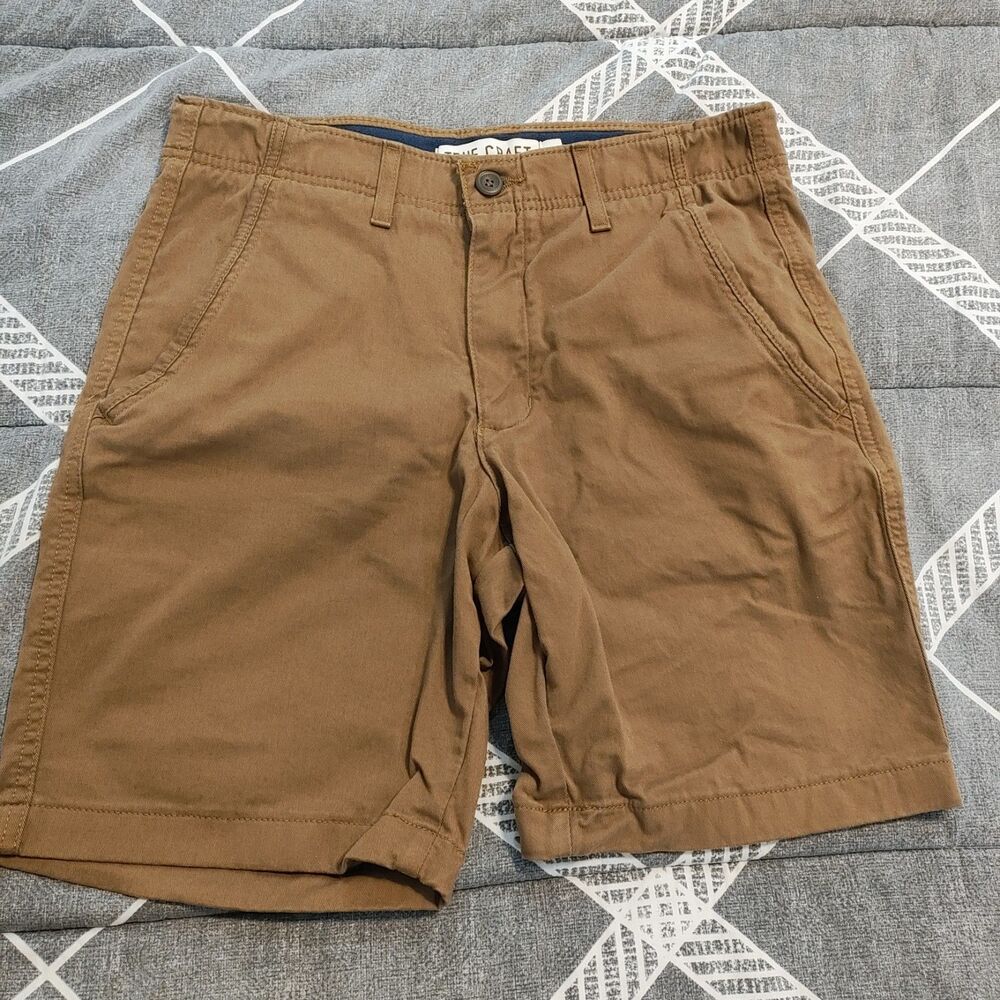 True Craft Mens Shorts Brown Pockets Size 31 9 In Inseam